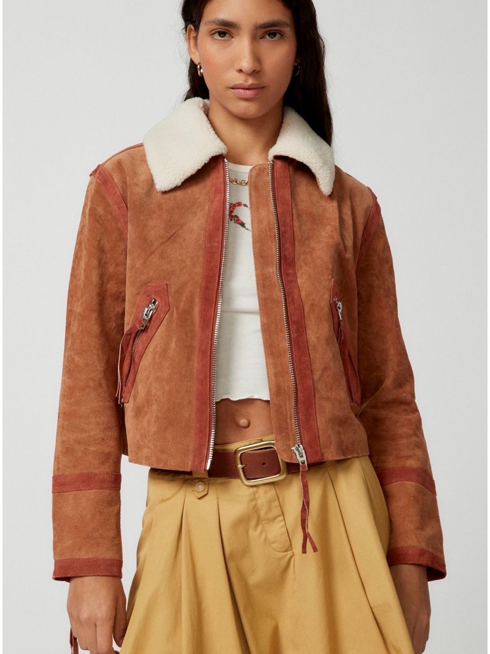 BLANKNYC Caramel Sauce Suede Jacket